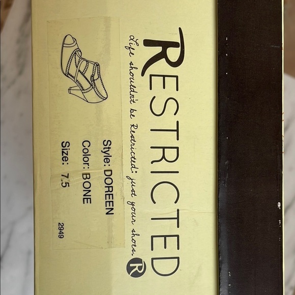 Restricted Cream and Black T-Strap Heels - Picture 12 of 12